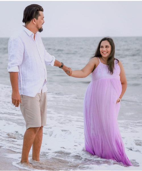 G255, Lavender Maternity Shoot Baby Shower Gown, Size: All, Color: All