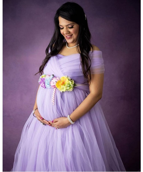 G522, Lavender Maternity Shoot Gown, Size: All, Color: All