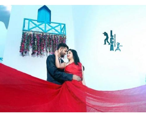 G475, Wine One Shoulder Prewedding Long Trail Gown Size: All, Color: All