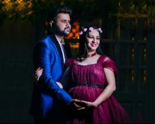 G648, Dark Magenta Puffy Maternity Shoot Baby Shower Trail Gown, Size: All, Color: All