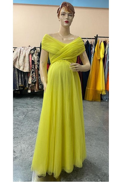 G622 , Yellow Maternity Shoot Gown, Size: All, Color: All