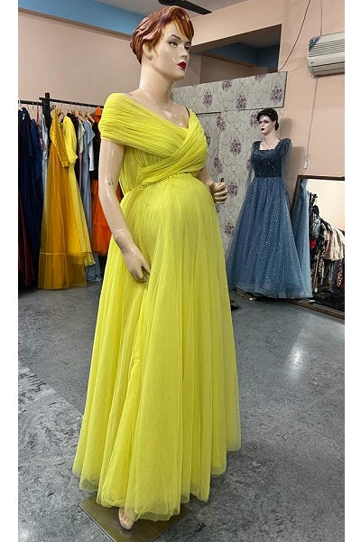 G622 , Yellow Maternity Shoot Gown, Size: All, Color: All