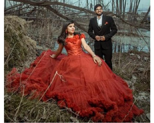 G123, Luxury Wine Puffy Cloud Trail Big Ball Gown, Size: All, Color: All