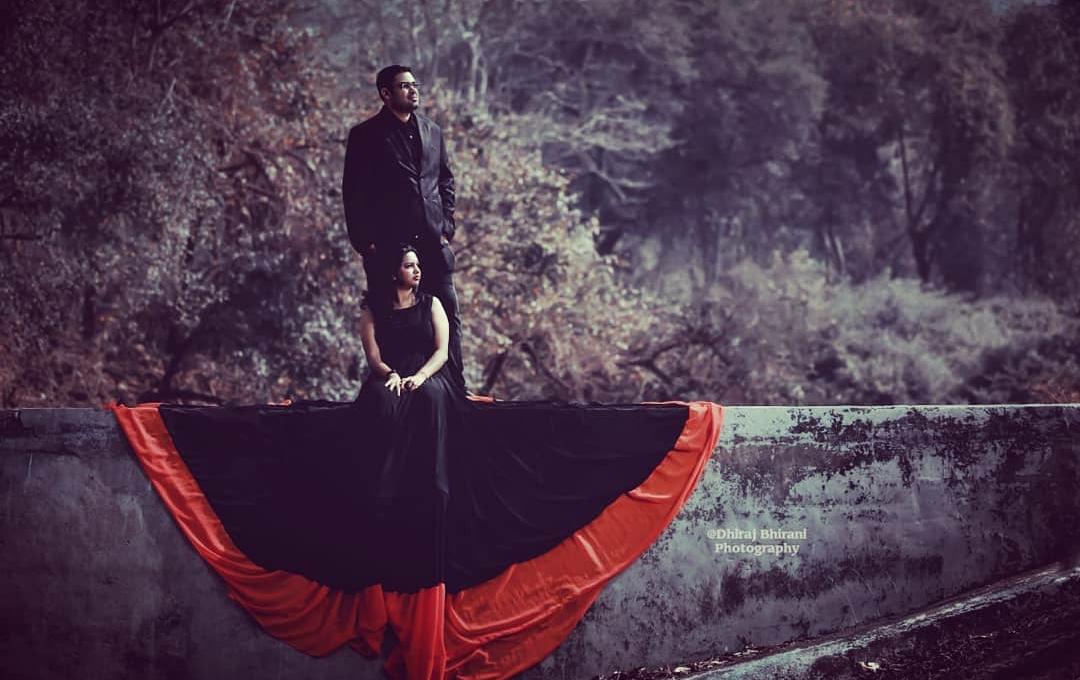 G501, Gerua Black Prewedding Shoot Infinity Long Trail Gown, Size: All, Color: All