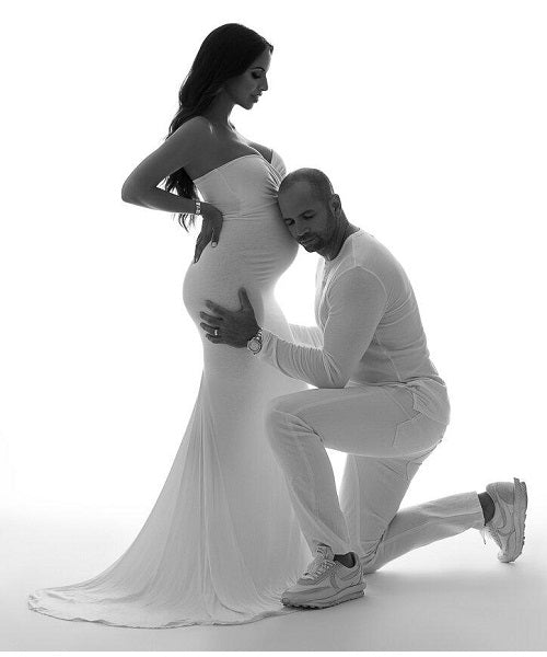 W506, White Maternity Shoot Trail Baby Shower Gown, Size: All, Color: All