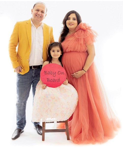 G419, Watermelon  Maternity One Shoulder Gown, Size: All, Color: All