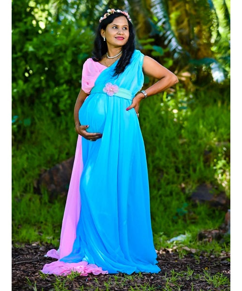 G349, Multi Colour Maternity Shoot Trail Gown, Size: All, Color: All