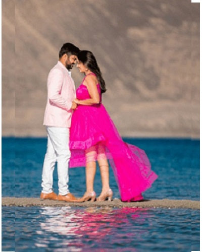 G440, Pink Short Front Trail Ball Gown, Size: All, Color: All