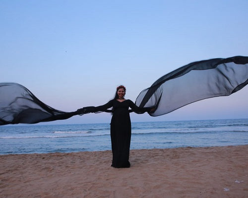 G206, Black Maternity Shoot Trail Baby Shower Gown, Size: All, Color: All