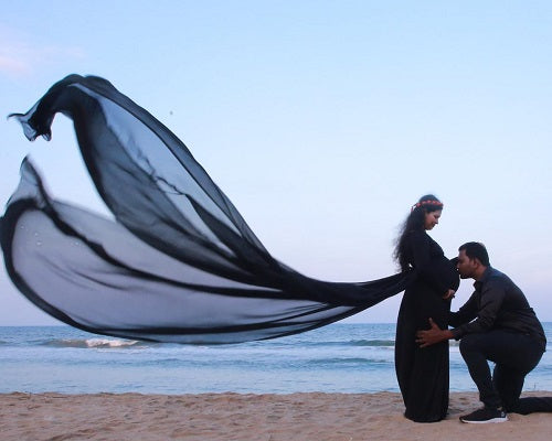 G206, Black Maternity Shoot Trail Baby Shower Gown, Size: All, Color: All