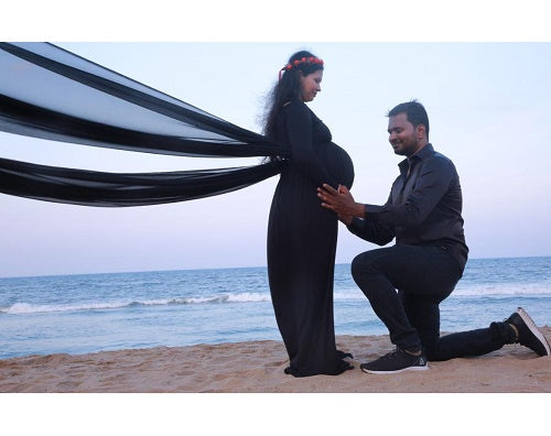 G206, Black Maternity Shoot Trail Baby Shower Gown, Size: All, Color: All