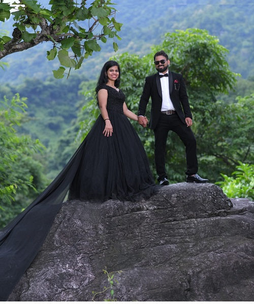 G746, Black Luxury Semi Off Shoulder Ball Gown, Size (XS-30 to XL-35)