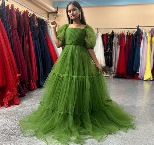 G954, Kiwi Green Ruffled Maternity Shoot Gown, Size: All, Color: All