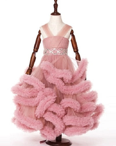 G424, Peach Puffy Cloud Trail Big Ball Gown Size: All, Color: All