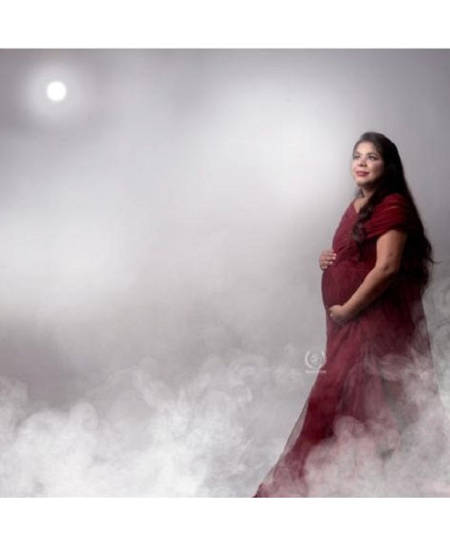 G422, Dark Wine Maternity Shoot Gown, Size: All, Color: All