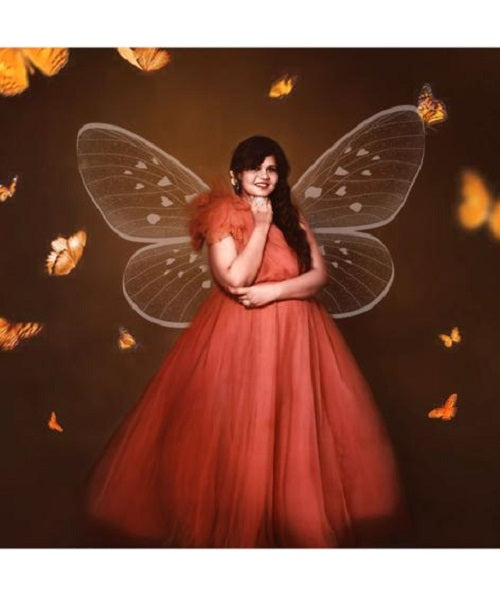 G419, Watermelon  Maternity One Shoulder Gown, Size: All, Color: All