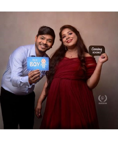 G422, Dark Wine Maternity Shoot Gown, Size: All, Color: All