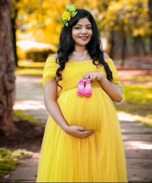 G622 , Yellow Maternity Shoot Gown, Size: All, Color: All