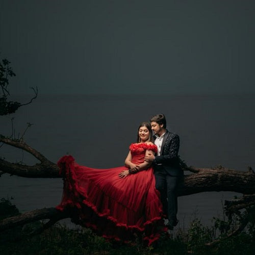 G123, Luxury Wine Puffy Cloud Trail Big Ball Gown, Size: All, Color: All