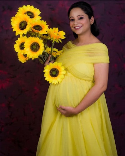 G622 , Yellow Maternity Shoot Gown, Size: All, Color: All