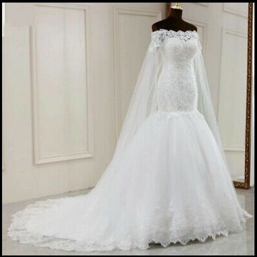 G2036, White Mermaid Gown, Size: All, Color: All