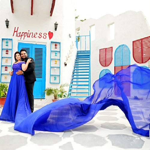 G300, Royal Blue Long Trail Prewedding Shoot Gown, Size: All, Color: All