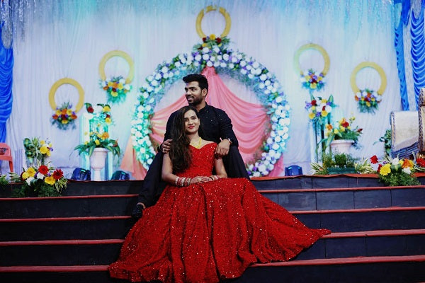 G337, Red Luxury Sequence Quinceanera Ball gown, Size (XS-30 to L-38)
