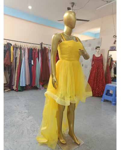 G3040, Yellow Short Front Trail Ball Gown, Size: All, Color: All