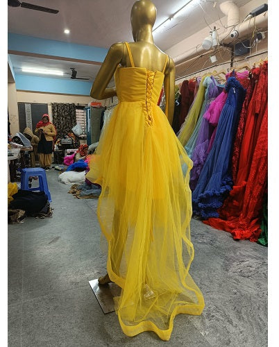 G3040, Yellow Short Front Trail Ball Gown, Size: All, Color: All