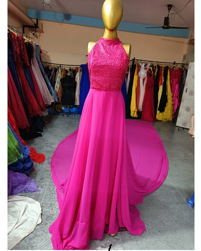 G251, Hot Pink Pre-Wedding Shoot Trail Gown, Size: All, Color: All