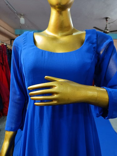 G500, Royal Blue Round Neck Prewedding Long Trail Gown, Size: All, Color: All