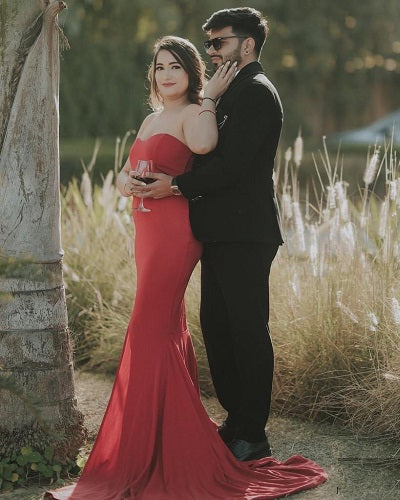G20, Wine Red Tube Top slit cut evening gown Size: All, Color: All