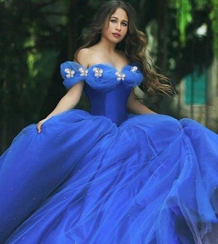 G638, Luxury Royal Blue Cindrella Princess Big Ball Gown, Size: All, Color: All