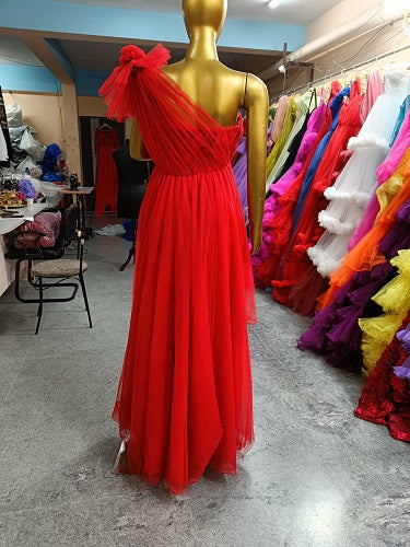 G619, Red Wine Maternity One Shoulder Gown, Size: All, Color: All