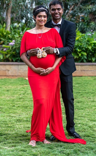 G246,Red Wine Maternity Shoot Baby Shower Trail Lycra Fit Gown, Size: All, Color: All