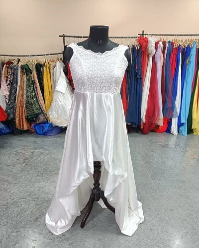 G732, White Front Short Evening Gown, Size: All, Color: All