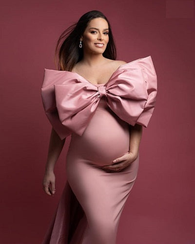 G2120, Peach Body Fit Maternity Shoot Trail Gown, Size: All, Color: All