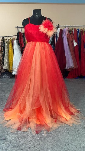 G2004, Magenta and Mustard Twin Colour Slit Cut Maternity Shoot Gown, Size: All, Color: All