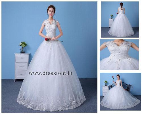 W154, White Ball Gown, Size (XS-30 to XXL-44)
