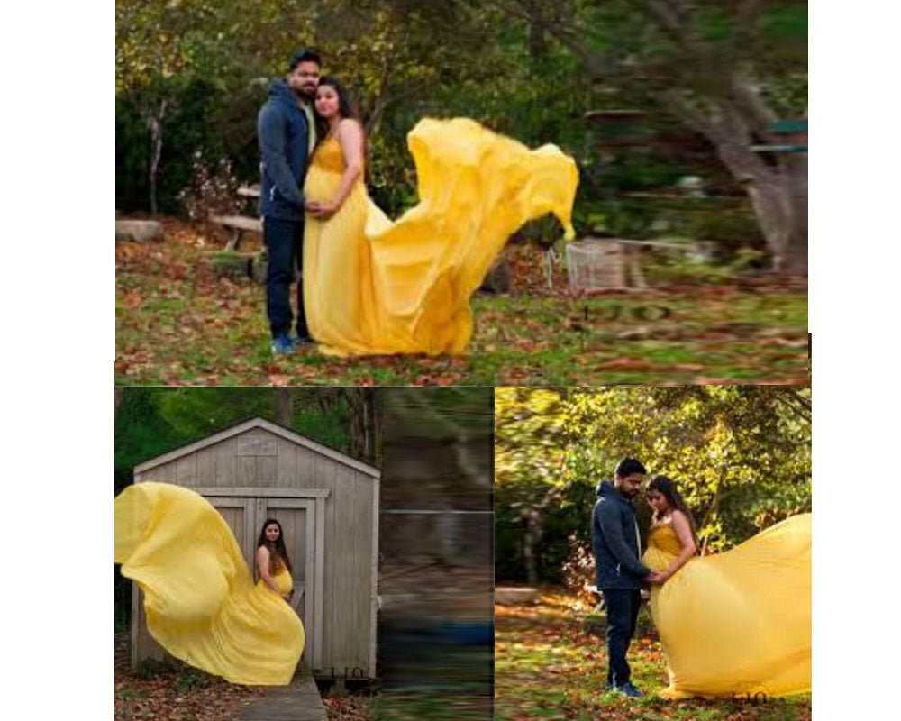 G178, Yellow Maternity Gown, Size: All, Color: All