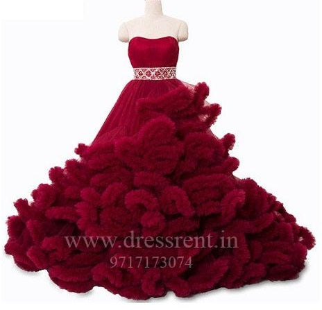 G148, Wine Puffy Maternity Shoot Baby Shower Trail Gown Size: All, Color: All