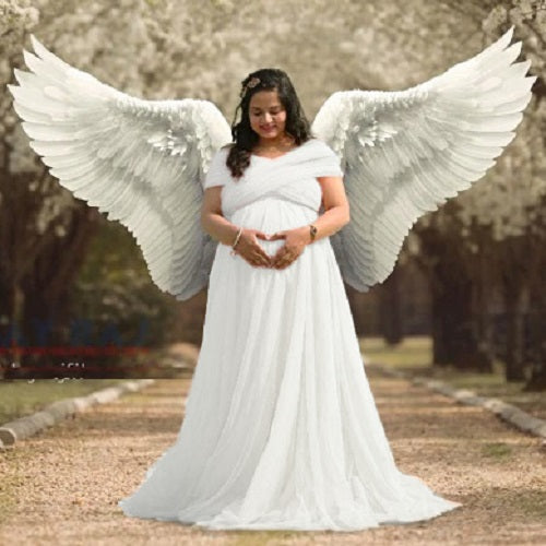 W922 , White Maternity Shoot Gown, Size: All, Color: All
