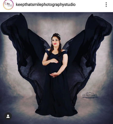 G100, Black Long Trail Maternity Shoot Baby Shower Gown, Size: All, Color: All