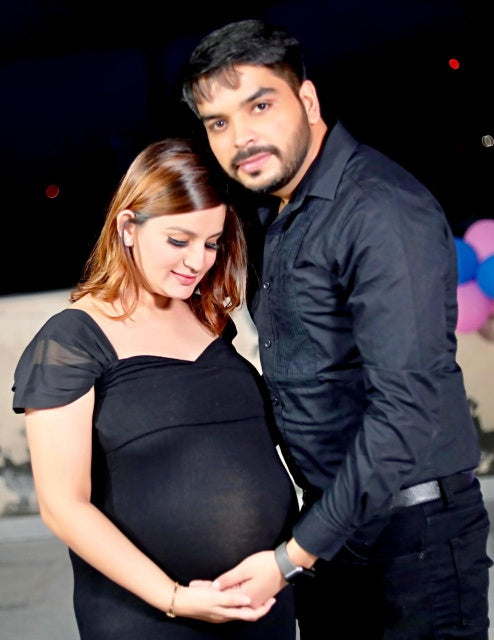 G220,Black Maternity Shoot Trail Baby Shower Gown, Size: All, Color: All