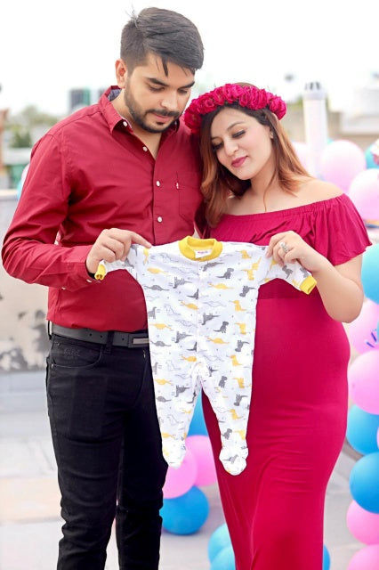 G42, Long Off Shoulder Wine Maternity shoot Baby Shower Lycra Body Fit Gown, Size: All, Color: All