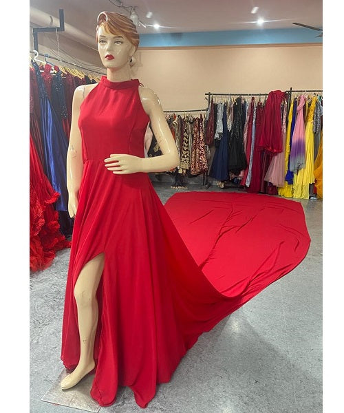 G285, Red slit cut infinity Maternity shoot trail Gown Size: All, Color: All