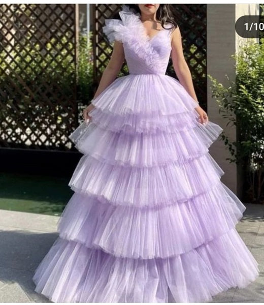 G3030,Lavender Prewedding Shoot Trail Gown, Size (All)pp