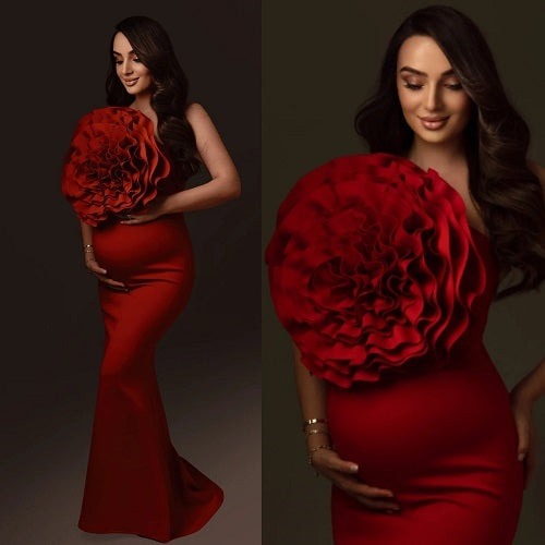 G1246, Red Wine Body Fit Maternity Shoot Trail Gown, Size: All, Color: All