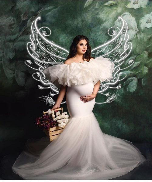 W808, White Prewedding Shoot Trail Gown, Size: All, Color: All