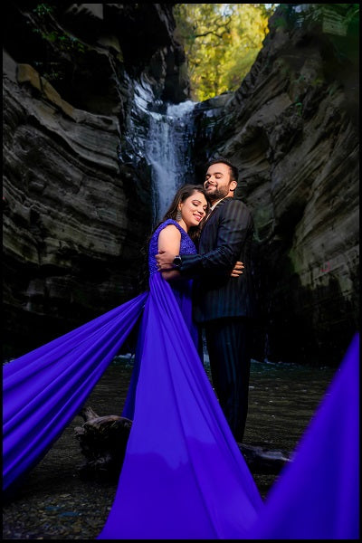 G402, Royal Blue Slit Cut Long Twin Trail Prewedding Shoot Gown Size: All, Color: All